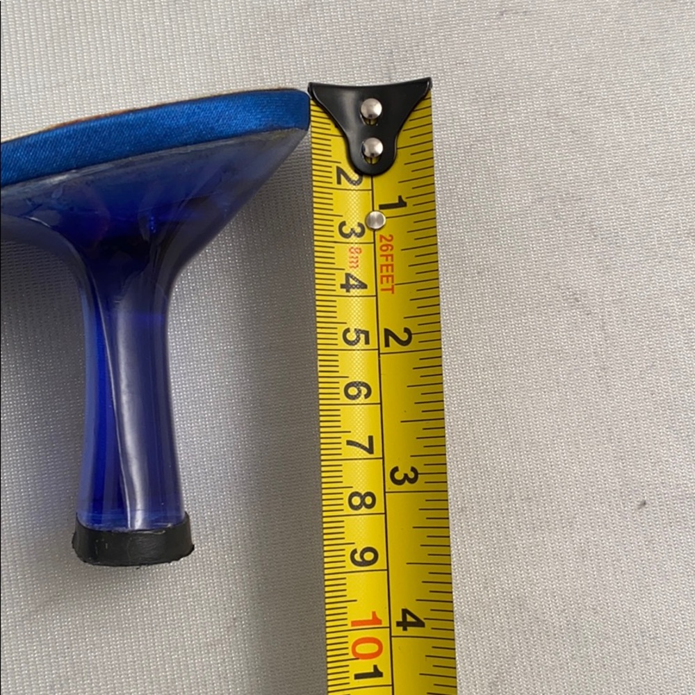 Spring Bright Blue Lucite Block Heels Size 40 - image 6